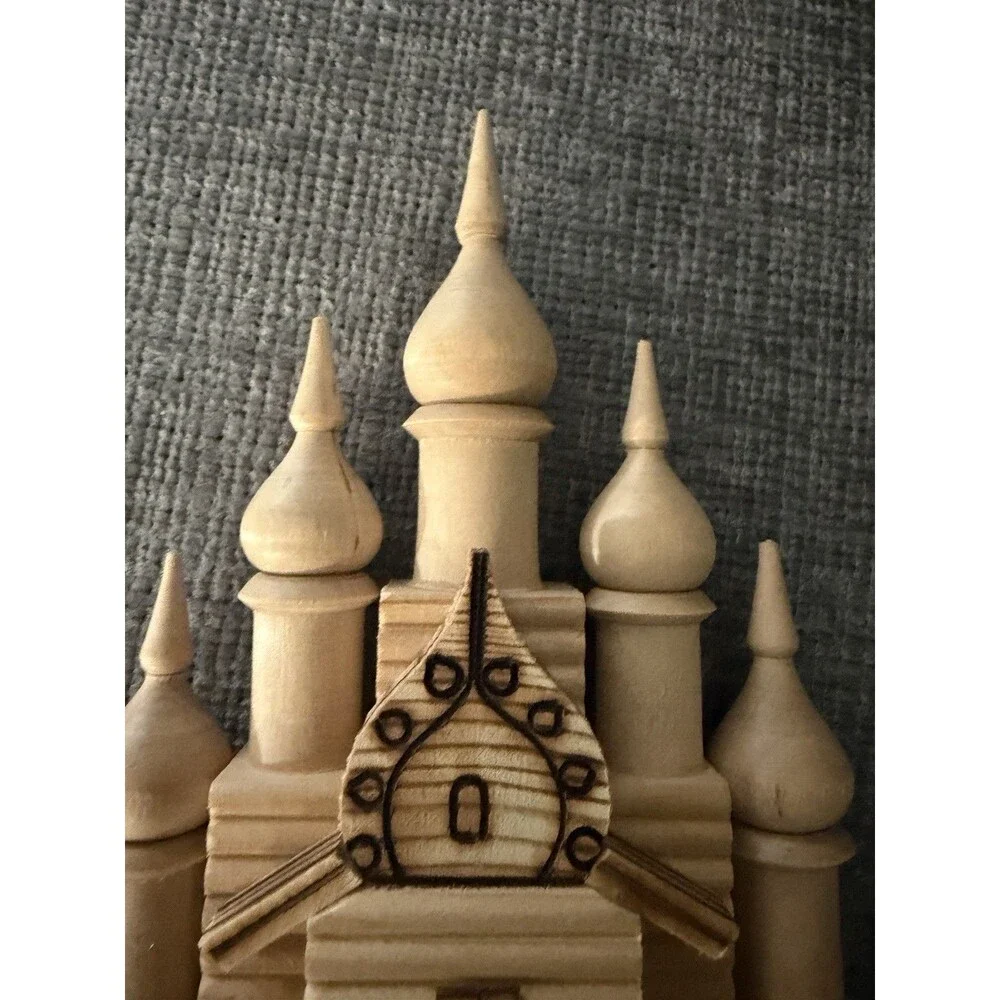 Vintage Soviet Russian Kizhi Wooden Church Model Folk Art Souvenir USSR 10”